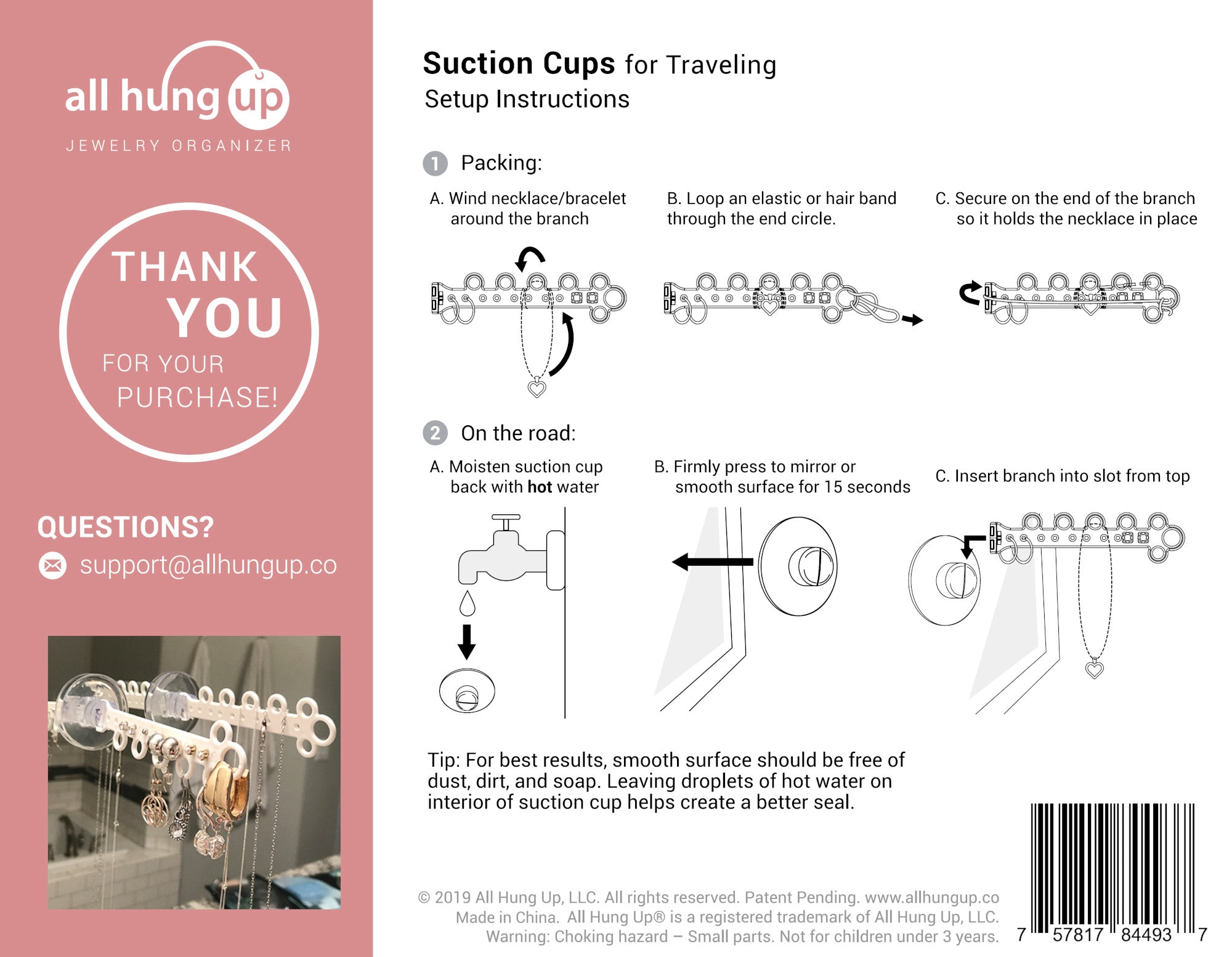 Travel Pack:  Suction Cups for Traveling - All Hung Up